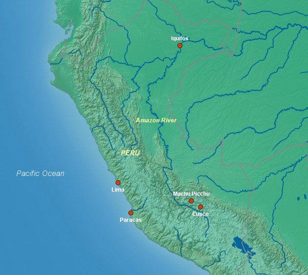 South America Political Map With Rivers